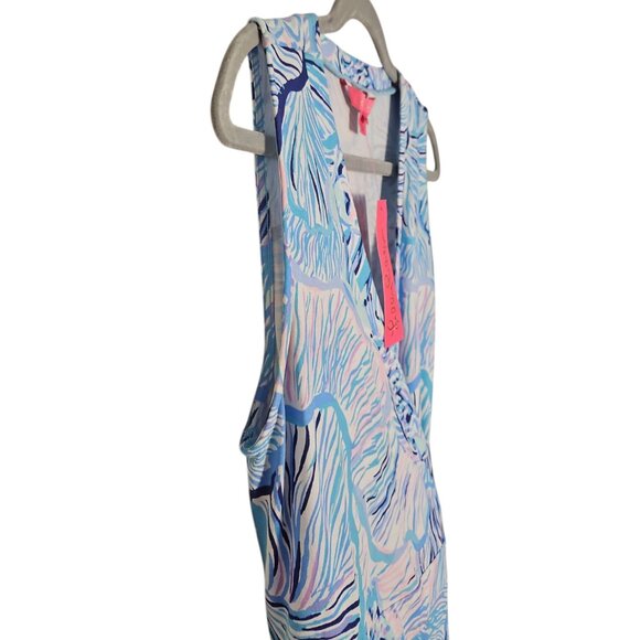 LILLY PULITZER NWT Rilla Wrap Romper in Bermuda Blue Fishful Thinking Size L - Picture 7 of 16